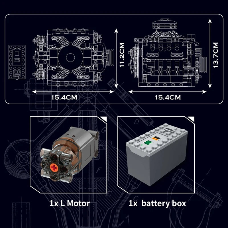 Mould King Toys The Motorized LSX454 V8 Engine