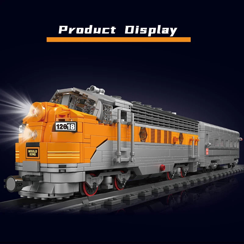 Mould King Train Building Block USA EMD F7 WP Diesel Locomotive Model Kids