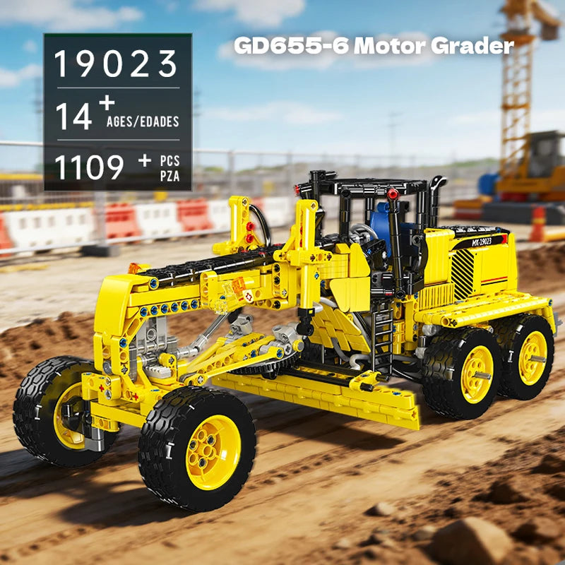 Mould King Technical Car Toys The MOC GD655-6 Motor Grader