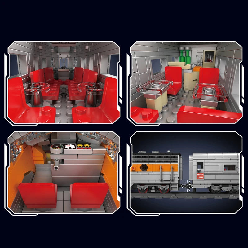 Mould King Train Building Block USA EMD F7 WP Diesel Locomotive Model Kids
