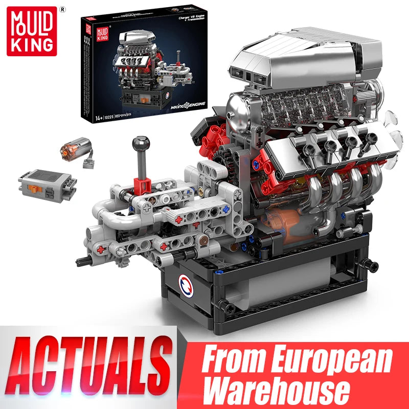 Mould King Toys Model The Motorized V8 Engine+Transmission