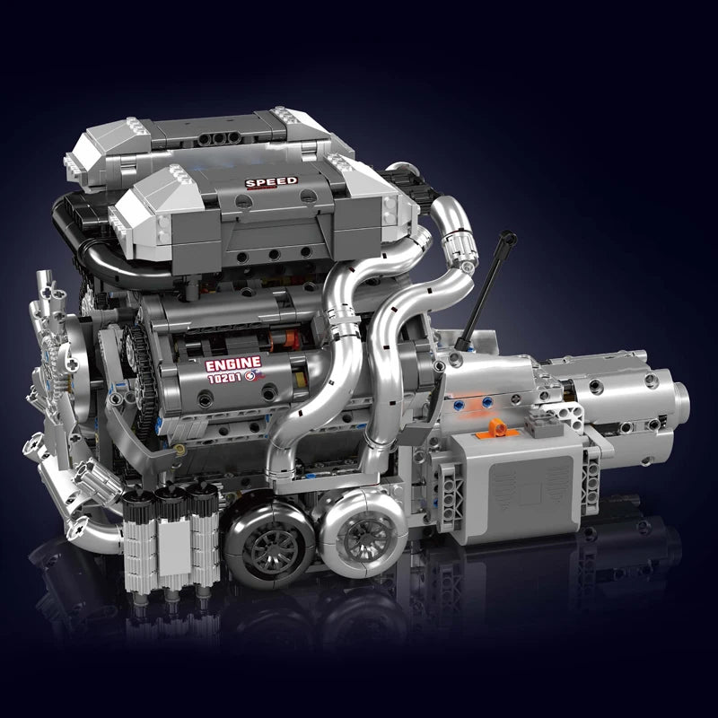 Mould King The Motorized Supercar W16 Engine + Transmission