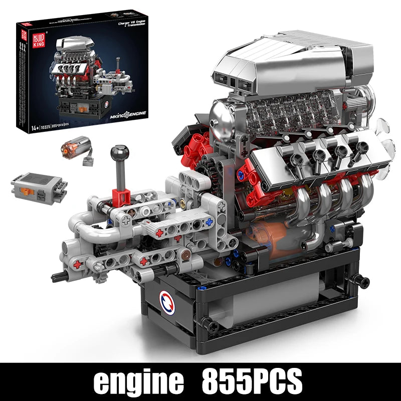 Mould King Toys Model The Motorized V8 Engine+Transmission