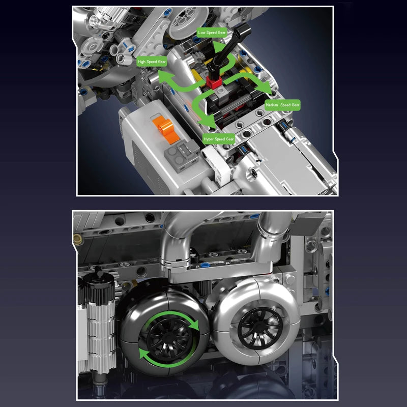 Mould King The Motorized Supercar W16 Engine + Transmission