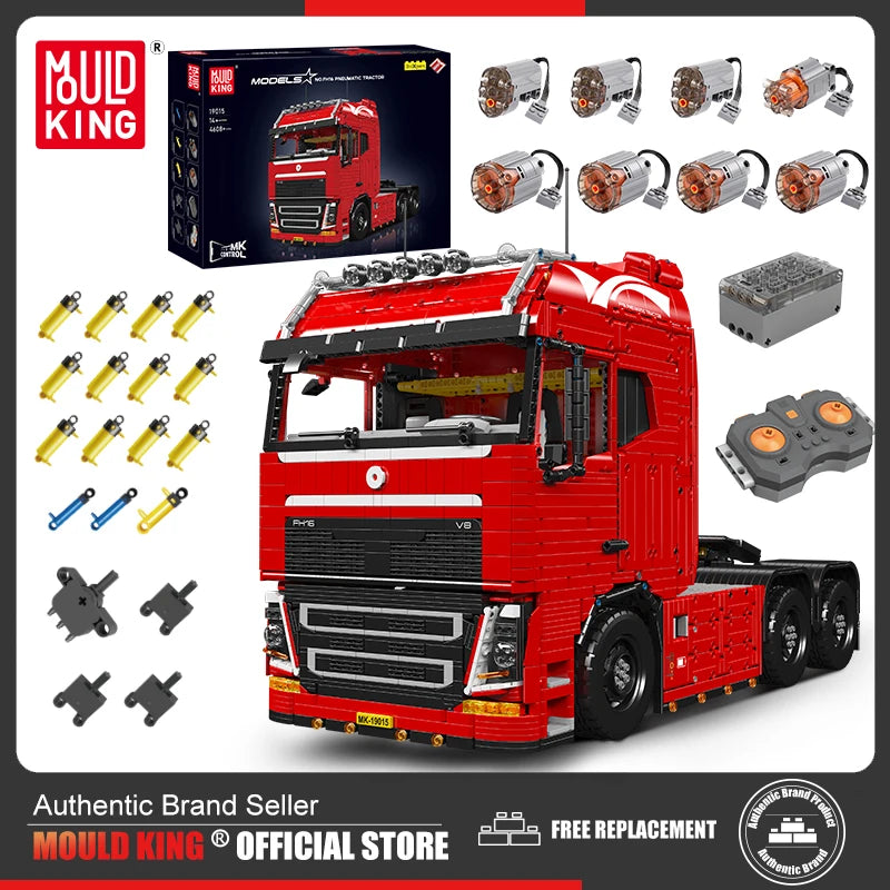 Mould King Technical Car Control Tractor Truck Model Assembly Bric