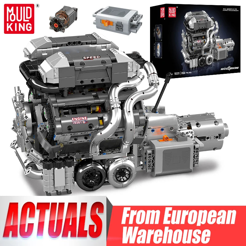 Mould King The Motorized Supercar W16 Engine + Transmission