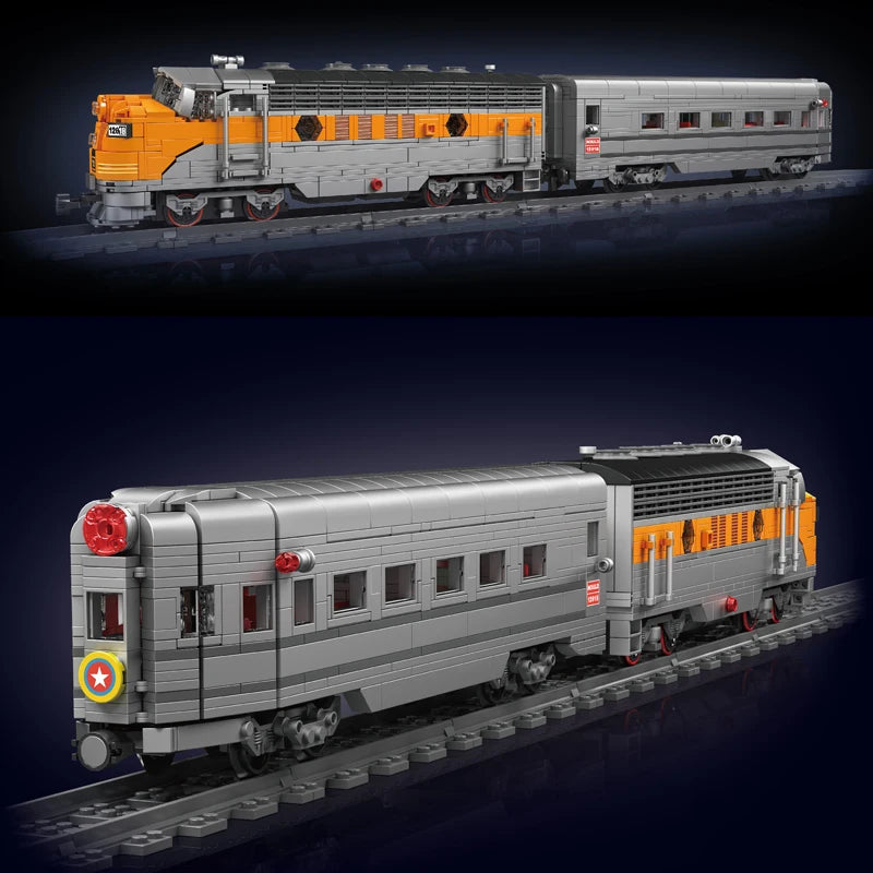 Mould King Train Building Block USA EMD F7 WP Diesel Locomotive Model Kids