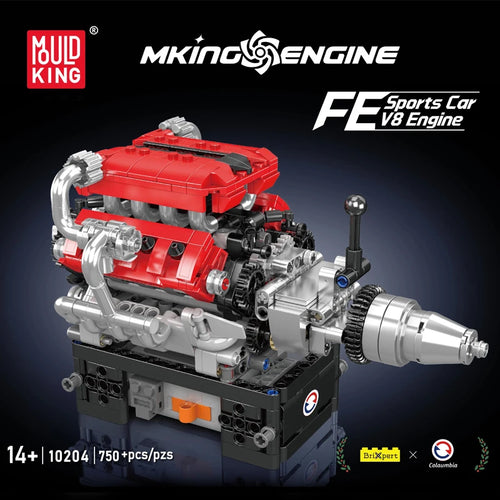 Mould King Engine Toys The Motorized FE Sports Car V8 Engine